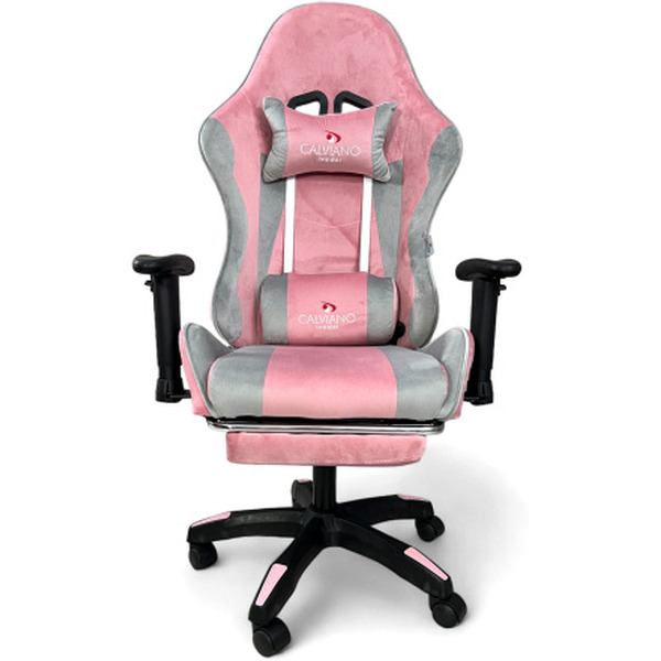 Игровое кресло Calviano 1585 (серый/розовый велюр)