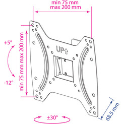 Кронштейн Kromax OPTIMA-202 (черный)