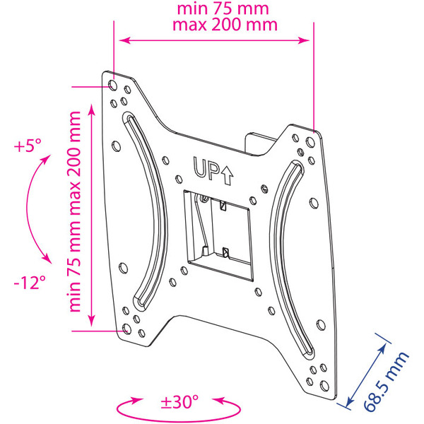 Кронштейн Kromax OPTIMA-202 (черный)