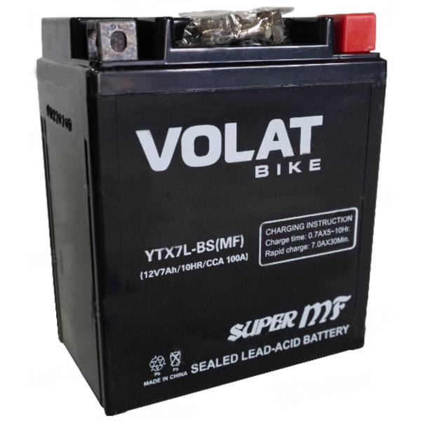 Мотоаккумулятор VOLAT YTX7L-BS 7Ah (MF) R+