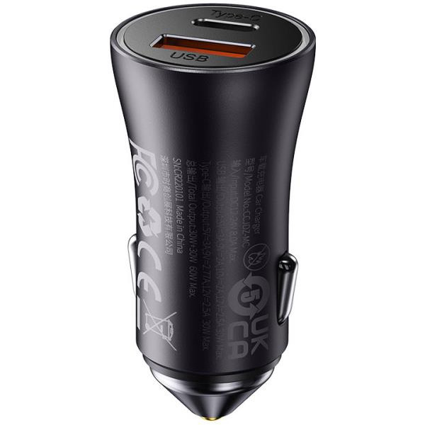 Автомобильное зарядное устройство Baseus Golden Contactor Max Dual Fast Charger Car Charger U+C CGJM000113