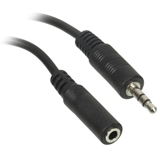 Кабель-удлинитель аудио Buro Jack 3.5 (m) - Jack 3.5 (f) (2м, черный)