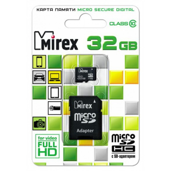 Карта памяти Mirex microSDHC 32GB (13613-AD10SD32)