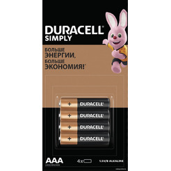 Батарейка DURACELL Simply AAA LR03 4 шт.
