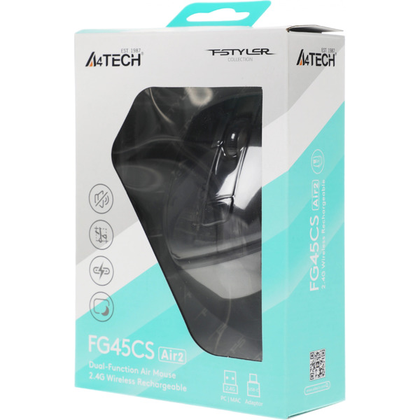 Мышь A4Tech Fstyler FG45CS Air2 (черный/серый)