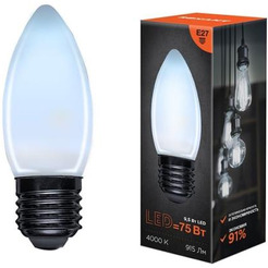 Лампа филаментная REXANT 604-098 Свеча CN35 9,5Вт 915Лм 4000K E27 матовая колба