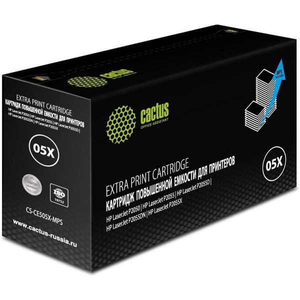 Картридж лазерный Cactus CS-CE505X-MPS CE505XX черный (13000стр.) для HP LaserJet P2050 /P2055 /P2055D/ P2055DN / P2055X