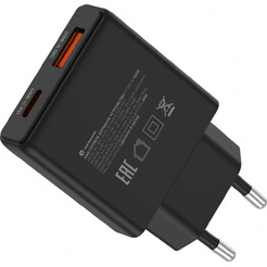 Зарядное устройство Atomic BLADE G203 GAN 20W 2-порта USB (A+C), цвет черный | 10.205