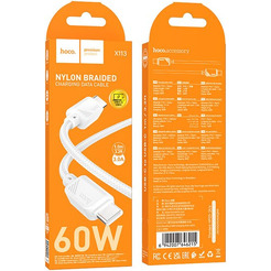 Кабель Hoco X113 USB Type-C - USB Type-C (1 м, белый)