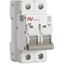 Выключатель автоматический EKF Averes AV-6 2P 2A (C) 6kA