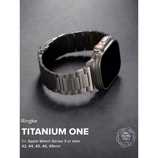 Ремешок RINGKE Titanium One для Apple Watch 44 / 45 / 46 / 49 mm NATURAL TITANIUM
