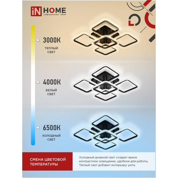 Светильник светодиодный IN HOME ELEGANT ARIS-B-ВG (4690612043241)