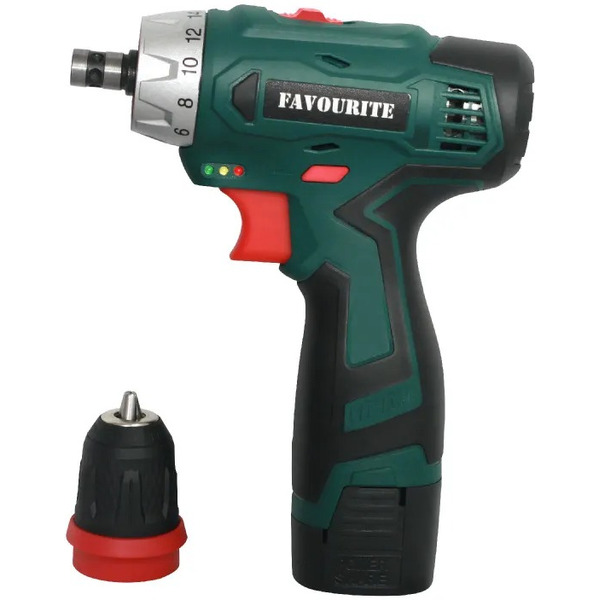 Дрель-шуруповерт Favourite DC-12MF с 2-мя АКБ, кейс