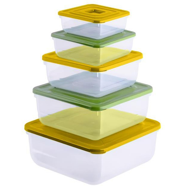 Комплект контейнеров для для хранения и заморозки продуктов Полимербыт Practic 5шт MIX 4388755