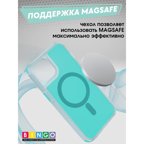 Бампер BINGO Model Magnetic для APPLE iPhone 16 Plus бирюзовый
