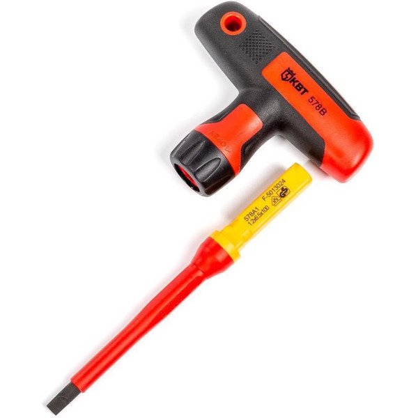Отвертка диэлектрическая КВТ со сменными битами НИО-4412-Т ПРОФИ