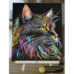 Картина по номерам Флюид Радужный котик 40x50 BHR0557