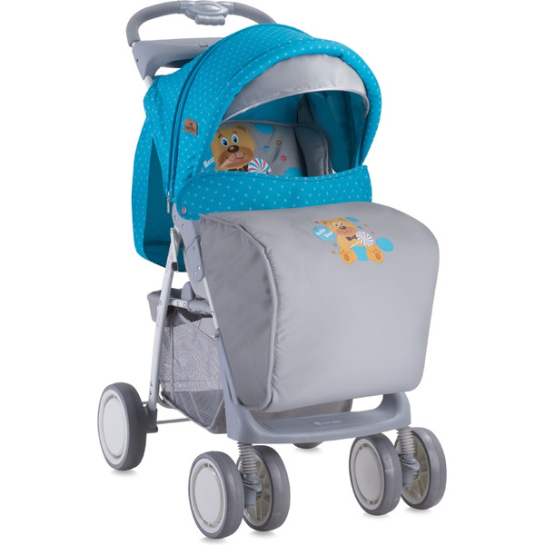 Коляска прогулочная «книга» Lorelli Foxy + Footcover 2017 Blue Hello Bear (10020521718A)