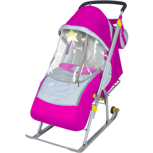 Санки-коляска НИКА Детям 4 (розовый)