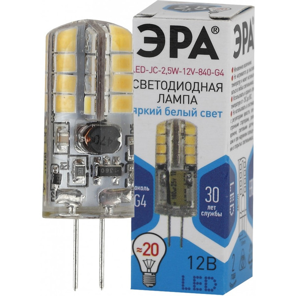 Лампочка ЭРА STD LED JC-2.5W-12V-840-G4