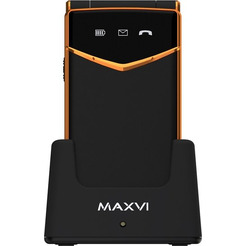 Кнопочный телефон Maxvi E11ds (черный/золотистый)