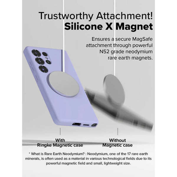 Чехол Ringke SILICONE MAGNETIC для Galaxy S25 Ultra LAVENDER