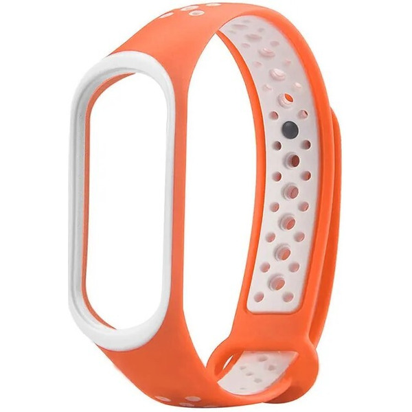 Ремешок Bingo Sport для XIAOMI Mi Band 5/6/7 (оранжевый с белым)