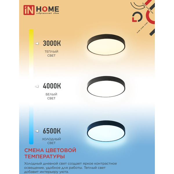 Светильник светодиодный IN HOME SIMPLE-125RGB-RCB (4690612062273)