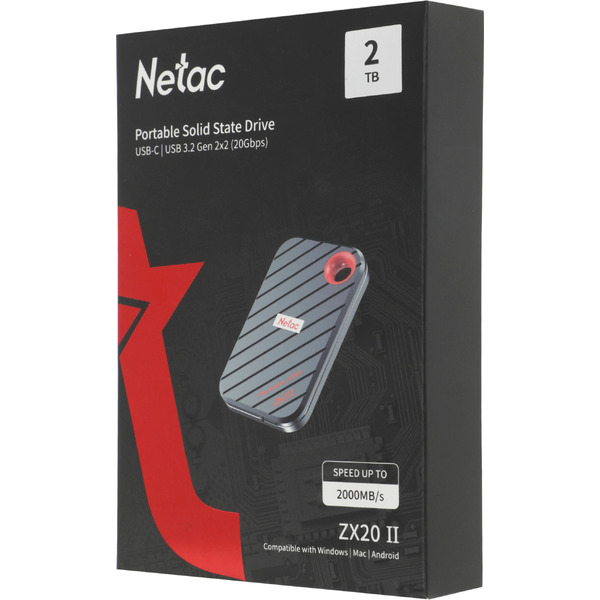 Внешний накопитель Netac ZX20II 2TB NT01ZX20II-2T0-32BK