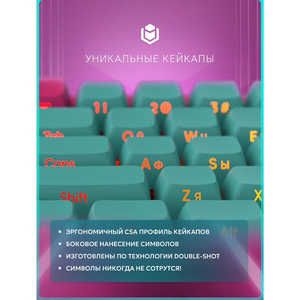 Клавиатура IO by Red Square Type 68 Pro g3ms Aquamarine io273 (бирюзовый/розовый)