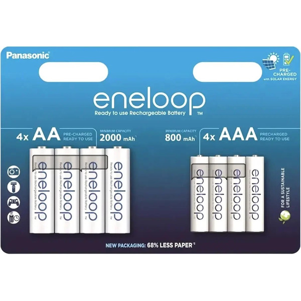 Аккумулятор Panasonic Eneloop AAA+AA BK-3MCDE+BK-4MCDE/8CP (8шт)