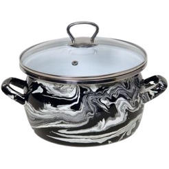 Кастрюля Сантэкс 1-2430111 (черный шейк, белый)