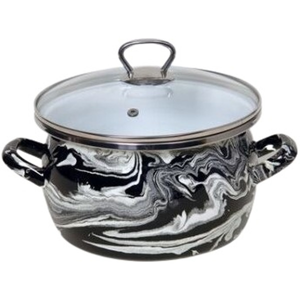 Кастрюля Сантэкс 1-2430111 (черный шейк, белый)