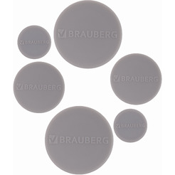 Набор магнитов BRAUBERG 237481 серые (20 мм - 2 шт, 30 мм - 2 шт, 40 мм - 2 шт)