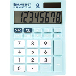 Калькулятор BRAUBERG Ultra Pastel-08-LB 250513 (голубой)