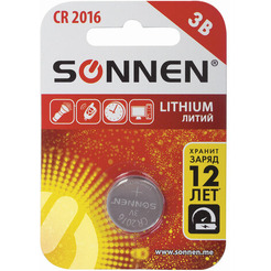 Батарейка Sonnen CR2016 литиевая (1 шт)