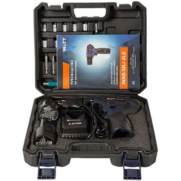 Шуруповерт WATT WAS-12Li-2 LE 1.012.020.00