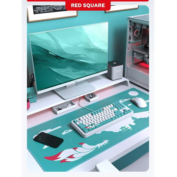 Клавиатура Red Square Alumix TKL Classic Kitsune RSQ-20052 (белый, g3ms Aquamarine)