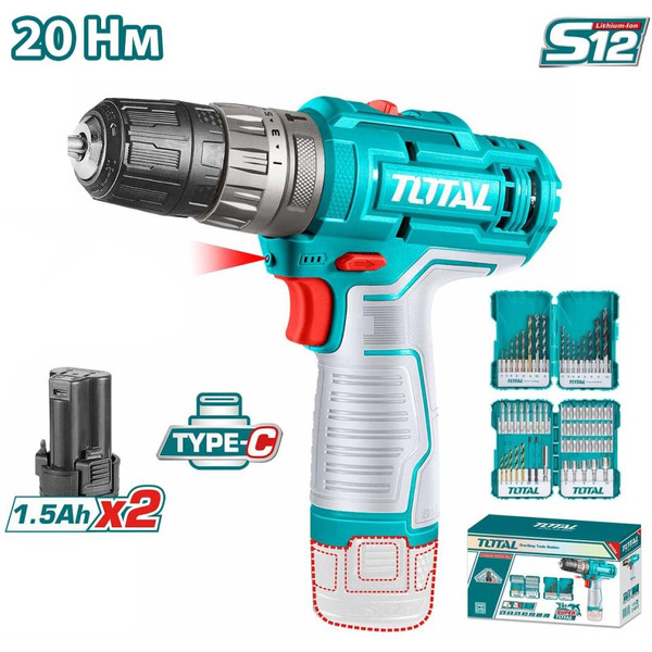 Ударная дрель-шуруповерт TOTAL TOSLI240467