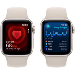 Смарт-часы Apple Watch SE 2024 GPS 40mm Starlight MXEF3LL/A (силиконовый ремешок S/M)