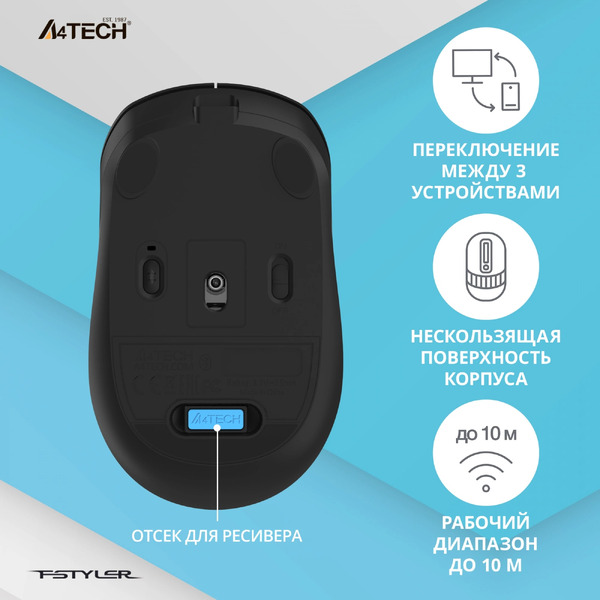 Мышь A4Tech Fstyler FB10C (синий)
