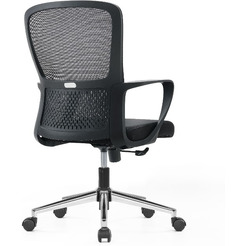 Кресло компьютерное SitZone U-069B сетка/ткань, черный, крестов. хром