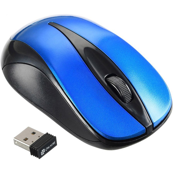 Мышь Oklick 675MW (черный/синий)