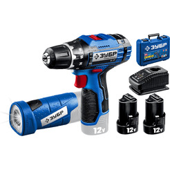 Дрель-шуруповерт Зубр Профессионал DL-121-22F (с 2-мя АКБ, LED фонарь, кейс)