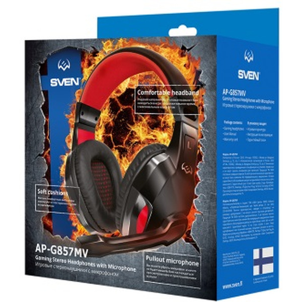 Наушники SVEN AP-G857MV черно/красная