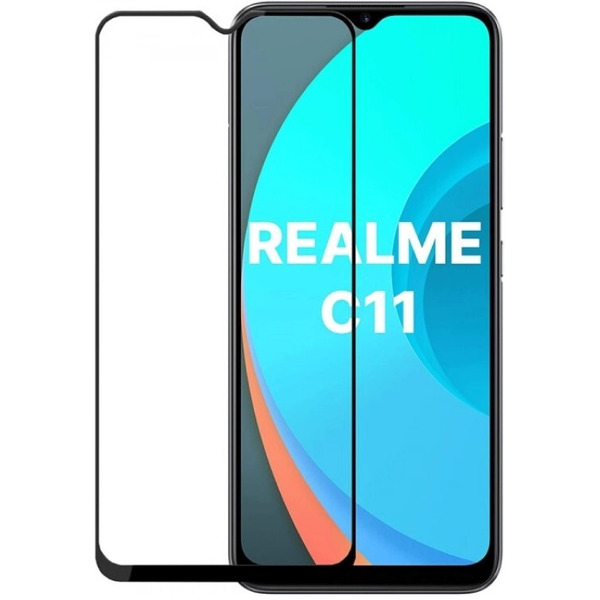 Защитное стекло CASE Full Glue для Realme C11 (черный)