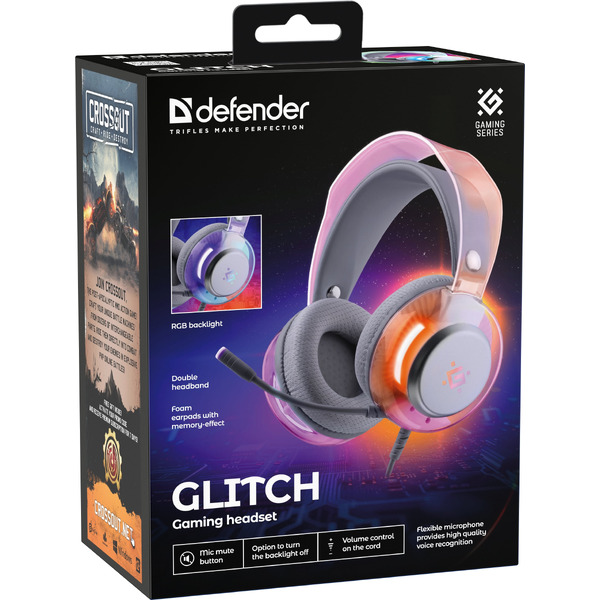 Игровая гарнитура DEFENDER Glitch белый