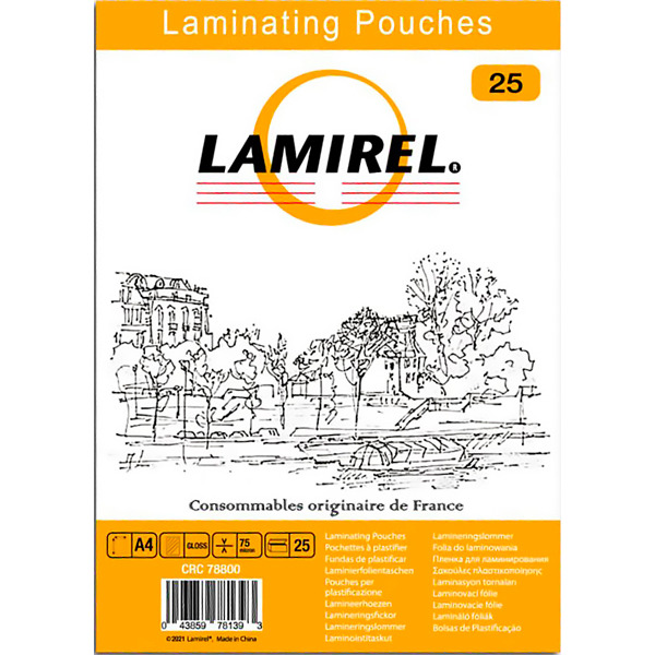 Пленка для ламинирования Lamirel LA-78800 А4, 75мкм, 25 шт.