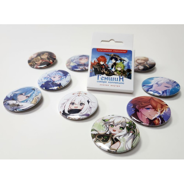 Значок сувенирный "Дай 5 Добру" (Геншин) в ассортименте