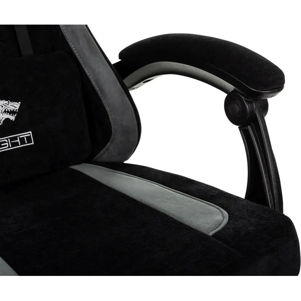 Кресло игровое Knight Wolf черный/серый